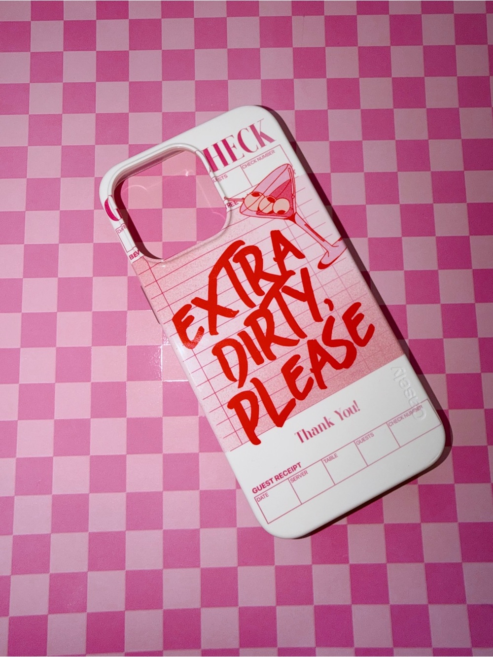 Casely- Pink 'Extra Dirty, Please' Graphic iPhone Case